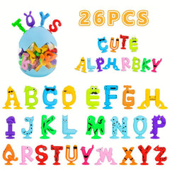 Baby Suction Cup Toys Bath Toys 24Pcs Alphabet Suckers With Dinosaur Eggshell