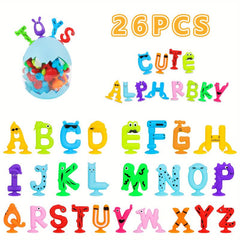 Baby Suction Cup Toys Bath Toys 24Pcs Alphabet Suckers With Dinosaur Eggshell