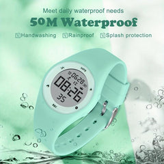 Kids Sports Watch Vibrating Alarm Timer Pedometer Waterproof