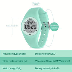 Kids Sports Watch Vibrating Alarm Timer Pedometer Waterproof