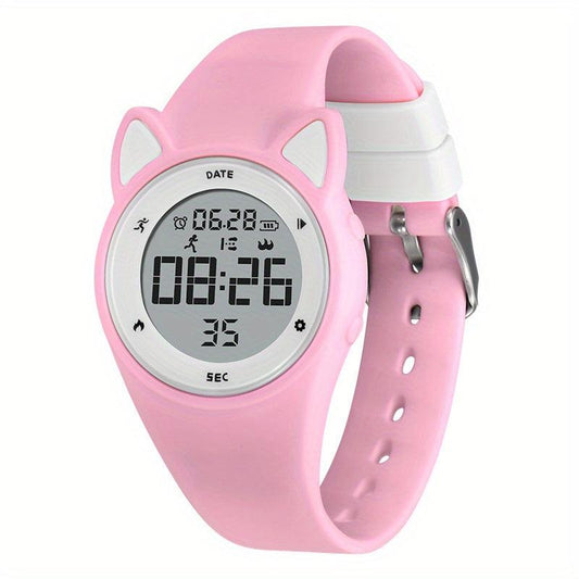Kids Sports Watch Vibrating Alarm Timer Pedometer Waterproof