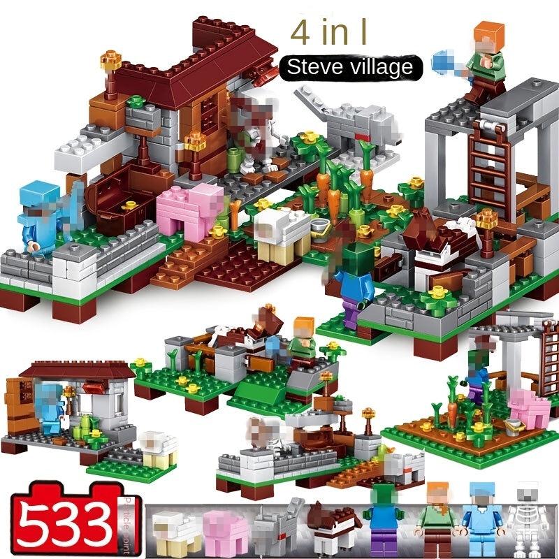 Jungle Tree House Village Building Blocks Educational Toy
