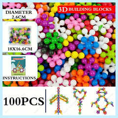 Plum Blossom Snowflake Building Blocks DIY Puzzle Tree Trunk Toy
