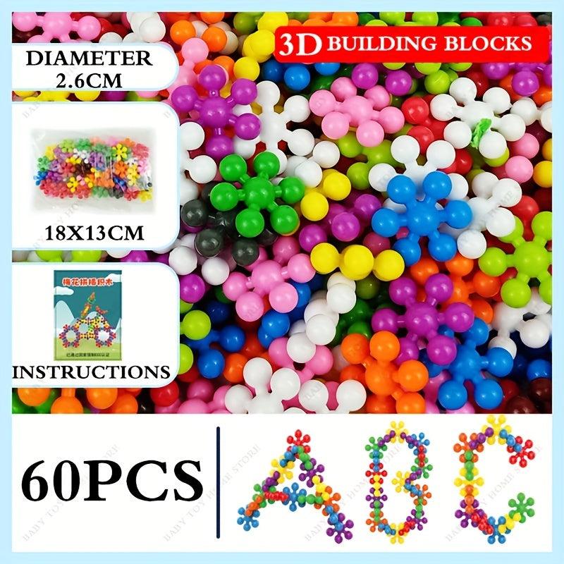 Plum Blossom Snowflake Building Blocks DIY Puzzle Tree Trunk Toy
