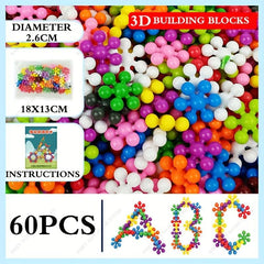 Plum Blossom Snowflake Building Blocks DIY Puzzle Tree Trunk Toy