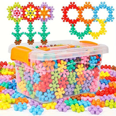 Plum Blossom Snowflake Building Blocks DIY Puzzle Tree Trunk Toy