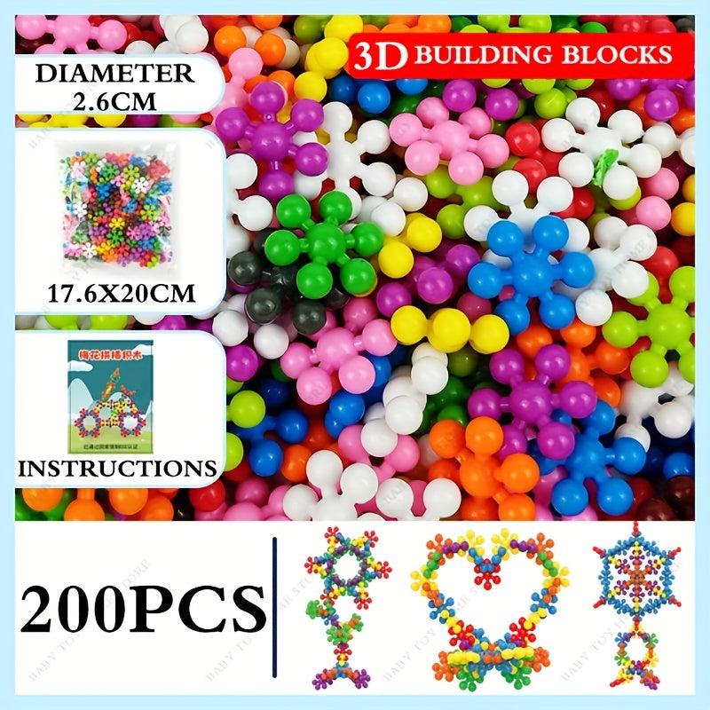 Plum Blossom Snowflake Building Blocks DIY Puzzle Tree Trunk Toy