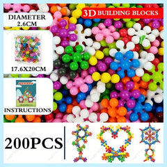 Plum Blossom Snowflake Building Blocks DIY Puzzle Tree Trunk Toy