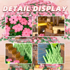 2138Pcs Mini Sakura Tree House Building Blocks DIY Model Toy Gift