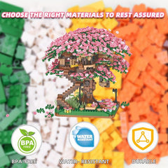 2138Pcs Mini Sakura Tree House Building Blocks DIY Model Toy Gift