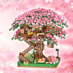 2138Pcs Mini Sakura Tree House Building Blocks DIY Model Toy Gift