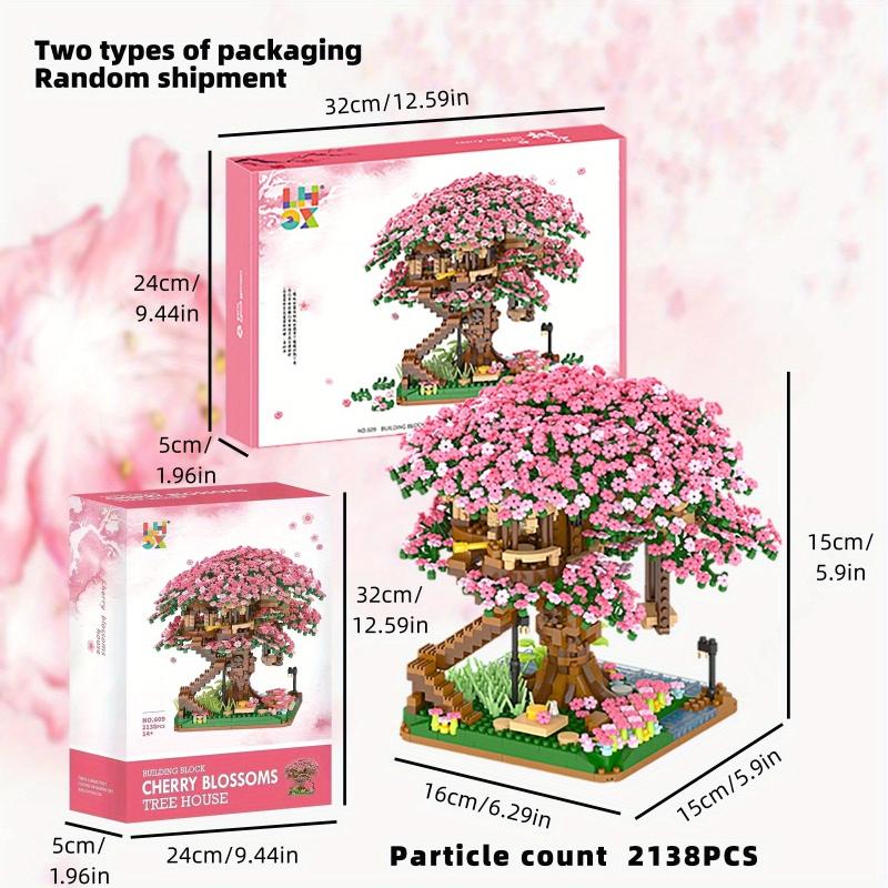 2138Pcs Mini Sakura Tree House Building Blocks DIY Model Toy Gift