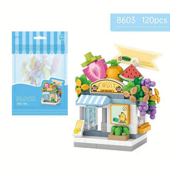 Mini Building Blocks DIY Pet Shop Coffee Fruit Shop