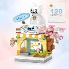 Mini Building Blocks DIY Pet Shop Coffee Fruit Shop