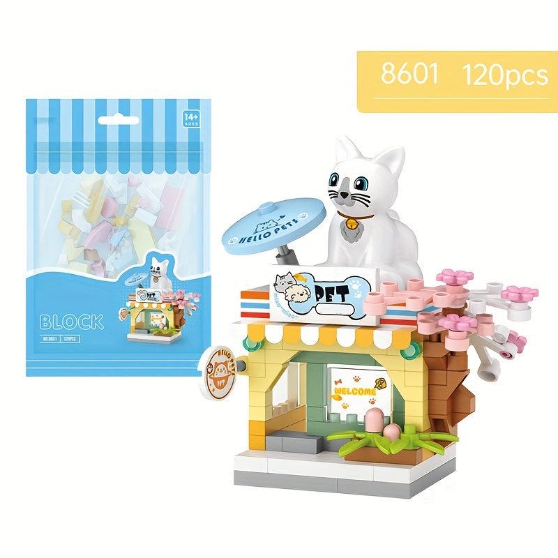 Mini Building Blocks DIY Pet Shop Coffee Fruit Shop