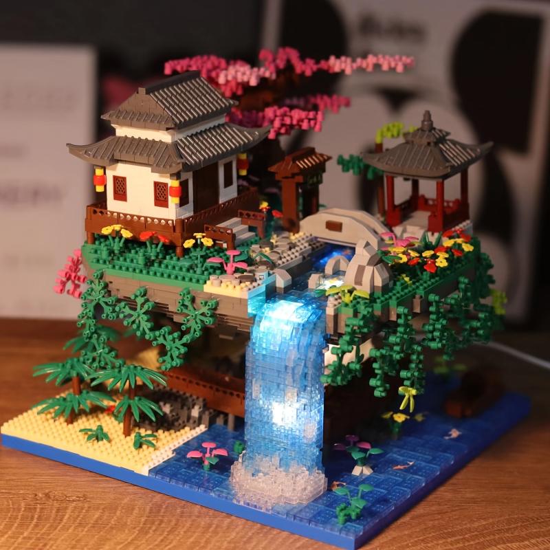 3200 pcs Building Blocks Set Tree House Waterfall Pond