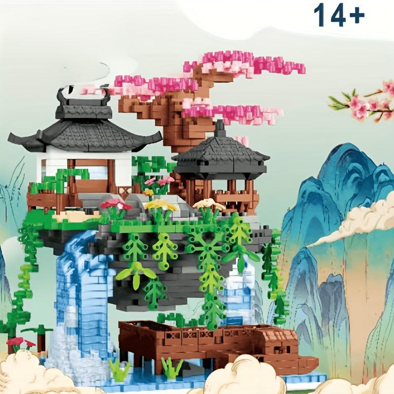 3200 pcs Building Blocks Set Tree House Waterfall Pond