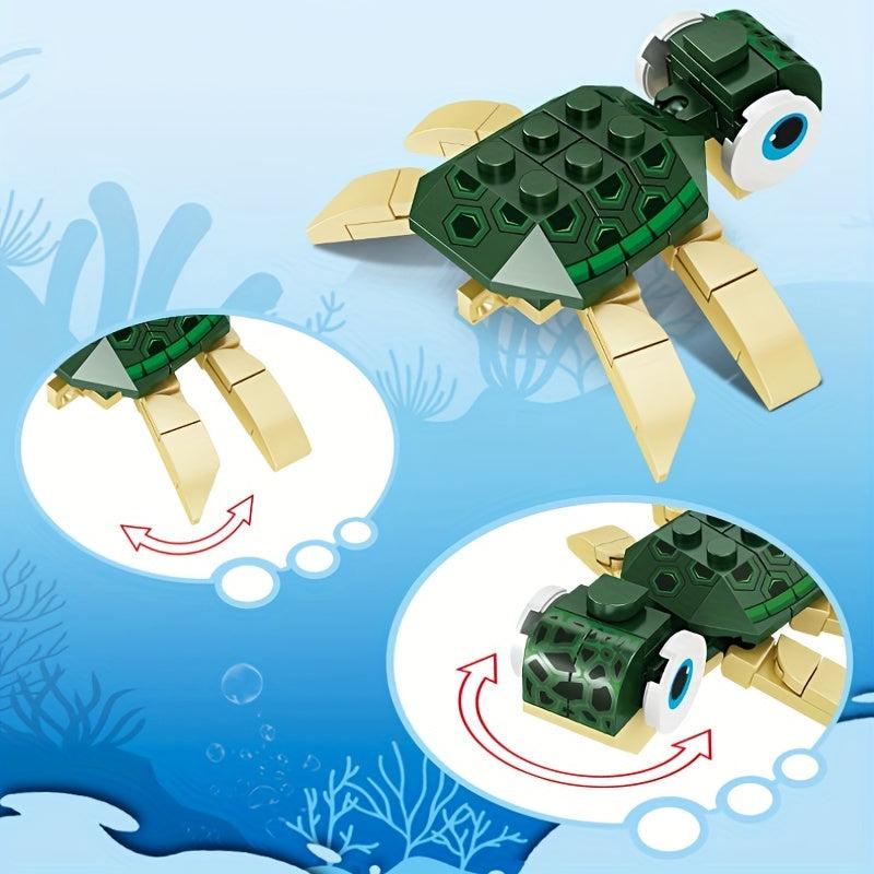 Sea Animal Building Blocks Model Educational Assembled Toys Octopus Sea Turtle