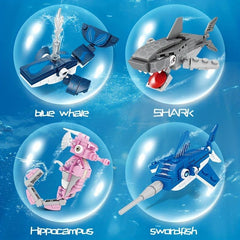 Sea Animal Building Blocks Model Educational Assembled Toys Octopus Sea Turtle