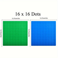 2pcs Small Double-sided Base Plate Building Blocks, 16x16 Dot