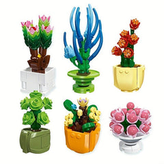 Potted Flower Model Building Block Toy Home Decoration Gift