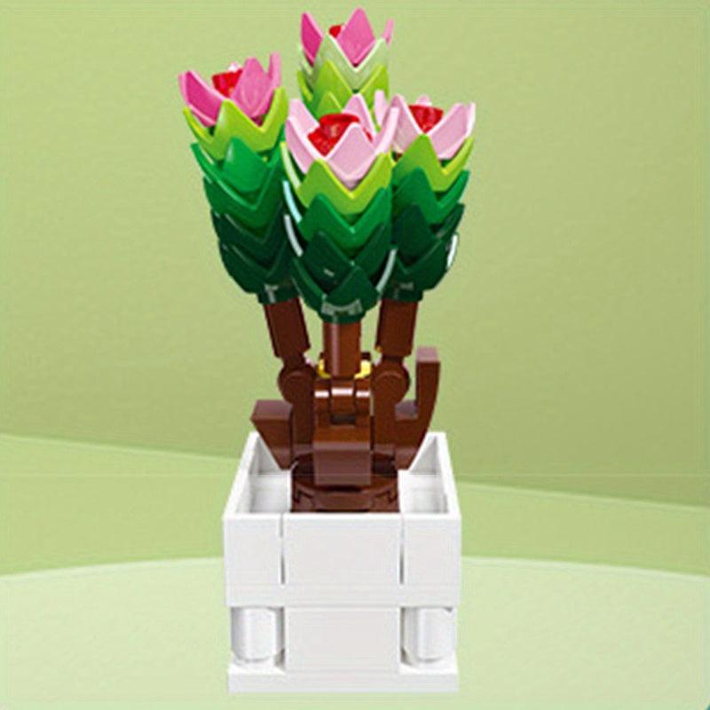 Potted Flower Model Building Block Toy Home Decoration Gift