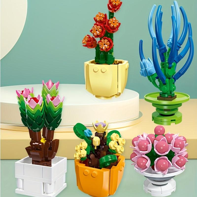 Potted Flower Model Building Block Toy Home Decoration Gift