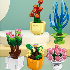 Potted Flower Model Building Block Toy Home Decoration Gift