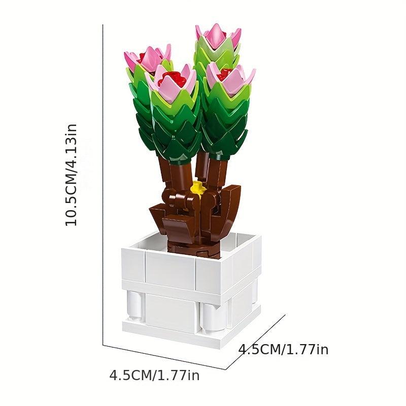 Potted Flower Model Building Block Toy Home Decoration Gift