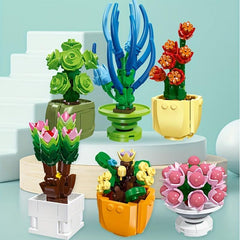 Potted Flower Model Building Block Toy Home Decoration Gift