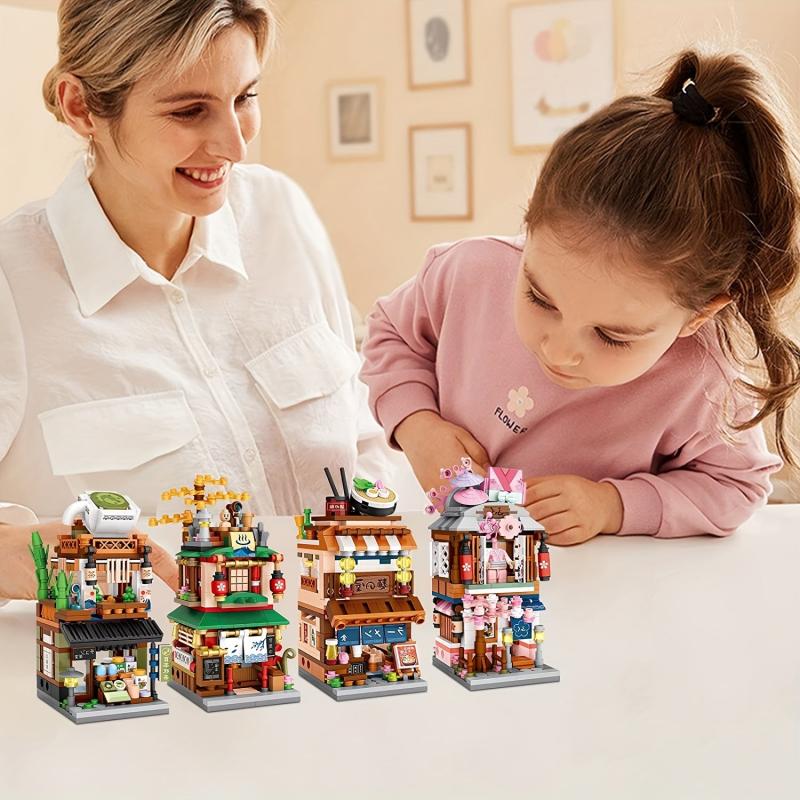 Japanese Street View Building Blocks Mini DIY Bricks Model Toys