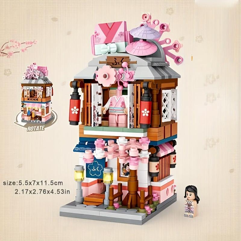 Japanese Street View Building Blocks Mini DIY Bricks Model Toys