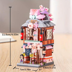Japanese Street View Building Blocks Mini DIY Bricks Model Toys