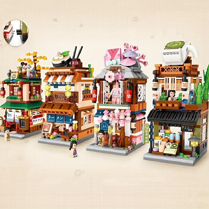 Japanese Street View Building Blocks Mini DIY Bricks Model Toys