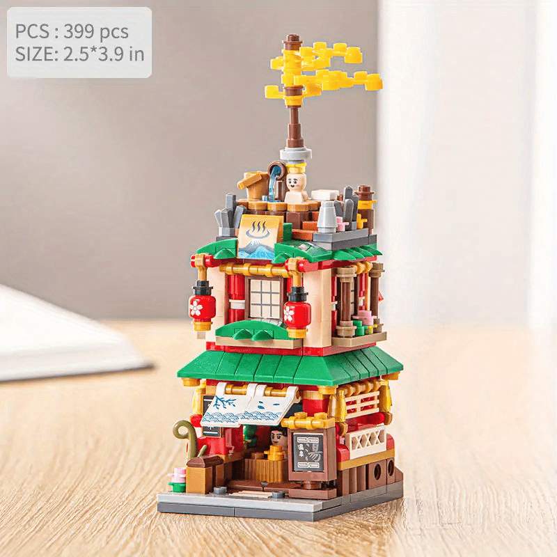 Japanese Street View Building Blocks Mini DIY Bricks Model Toys