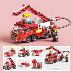 142pcs City Fire Truck Building Kit for Kids 6-12 Years Old