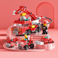 142pcs City Fire Truck Building Kit for Kids 6-12 Years Old