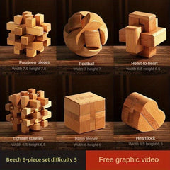 Kong Ming Luban Lock Educational Toys Set Wooden Splicing Building Blocks