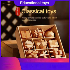 Kong Ming Luban Lock Educational Toys Set Wooden Splicing Building Blocks
