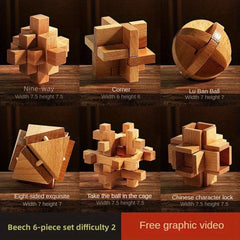 Kong Ming Luban Lock Educational Toys Set Wooden Splicing Building Blocks