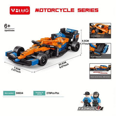 Orange Block F1 Sports Cars Toy Models