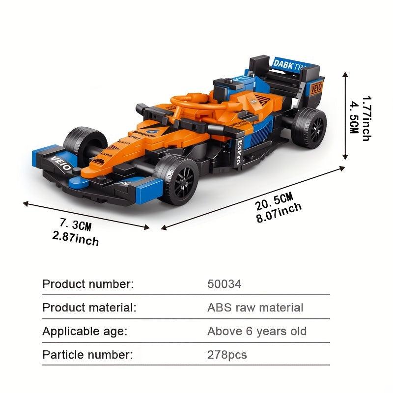 Orange Block F1 Sports Cars Toy Models
