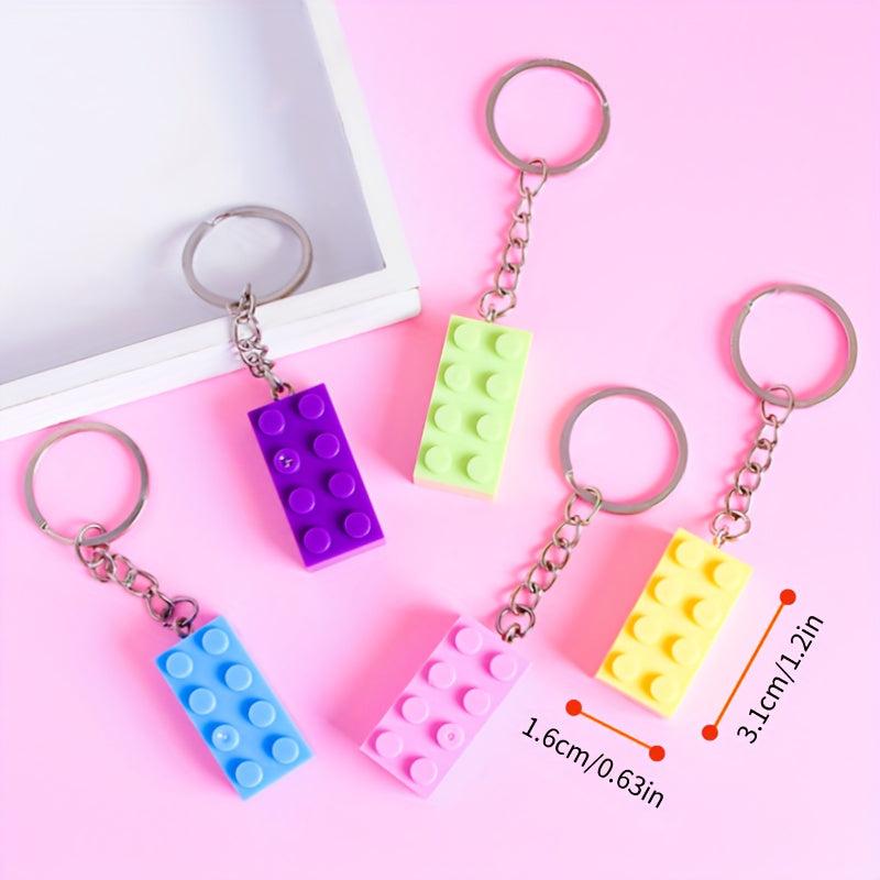 4pcs Building Block Keychain Candy DIY Hanging Decoration Gift