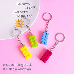 4pcs Building Block Keychain Candy DIY Hanging Decoration Gift