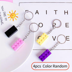 4pcs Building Block Keychain Candy DIY Hanging Decoration Gift