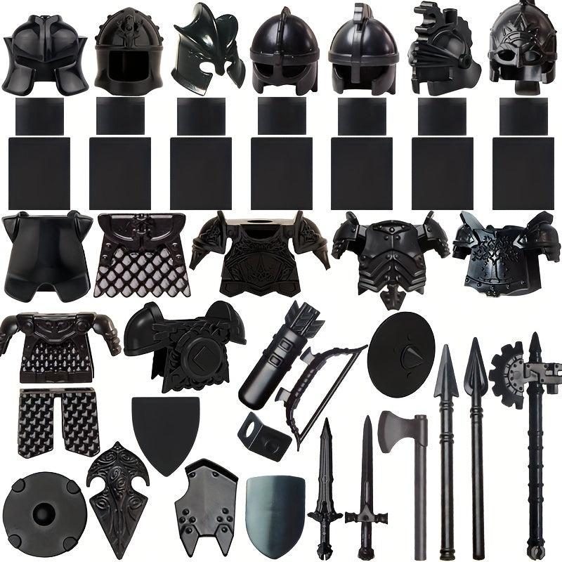 34pcs Shadow Building Block Accessories Shield Weapons Armor
