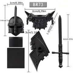 34pcs Shadow Building Block Accessories Shield Weapons Armor