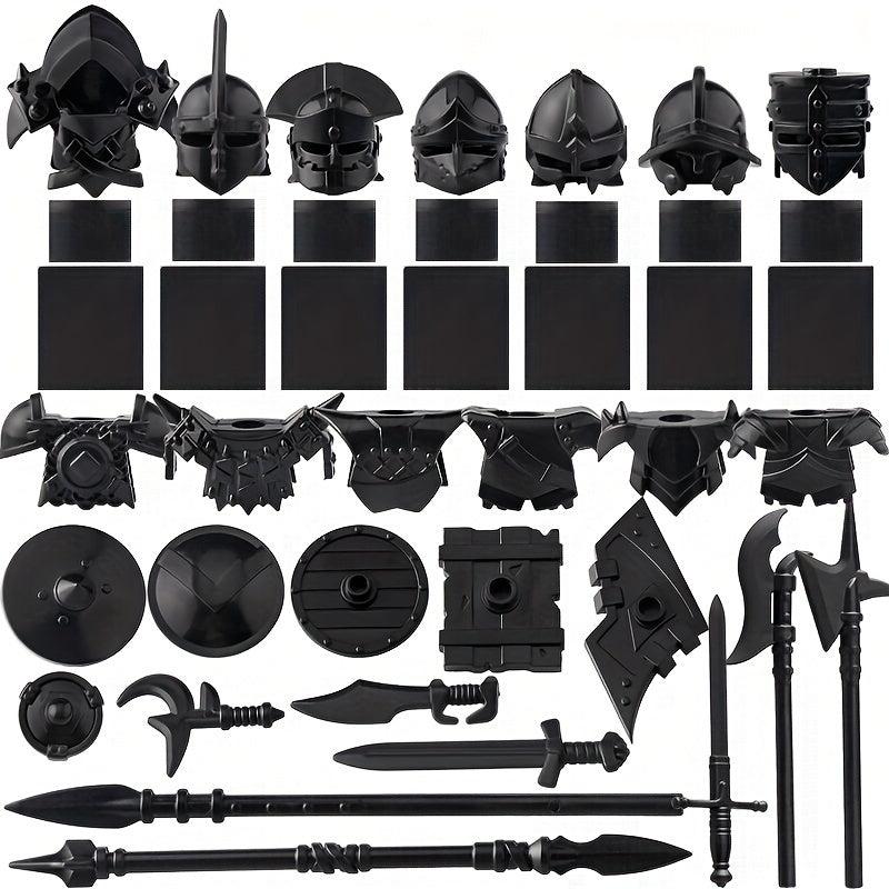 34pcs Shadow Building Block Accessories Shield Weapons Armor