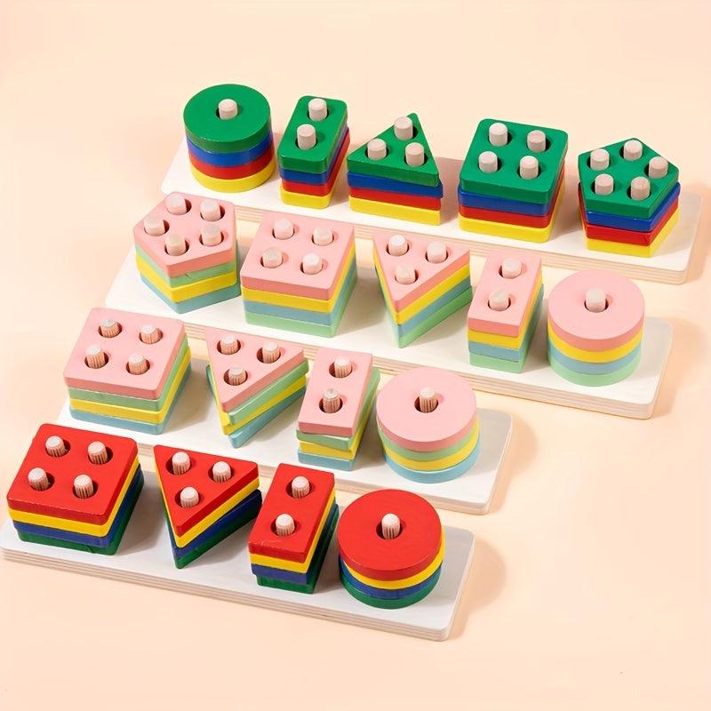 Montessori Wooden Geometric Shape Set for Baby Education