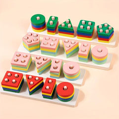 Montessori Wooden Geometric Shape Set for Baby Education